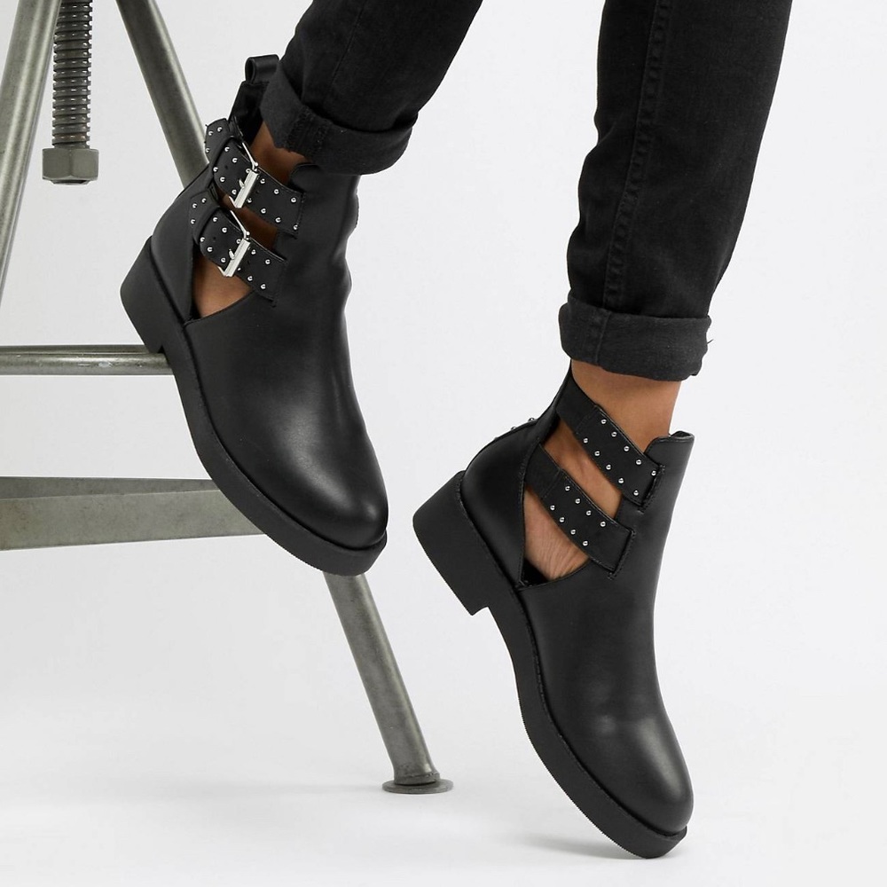 Chunky Cut Out Ankle Boots